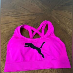 Puma Fuchsia Sports Bra with Black Logo